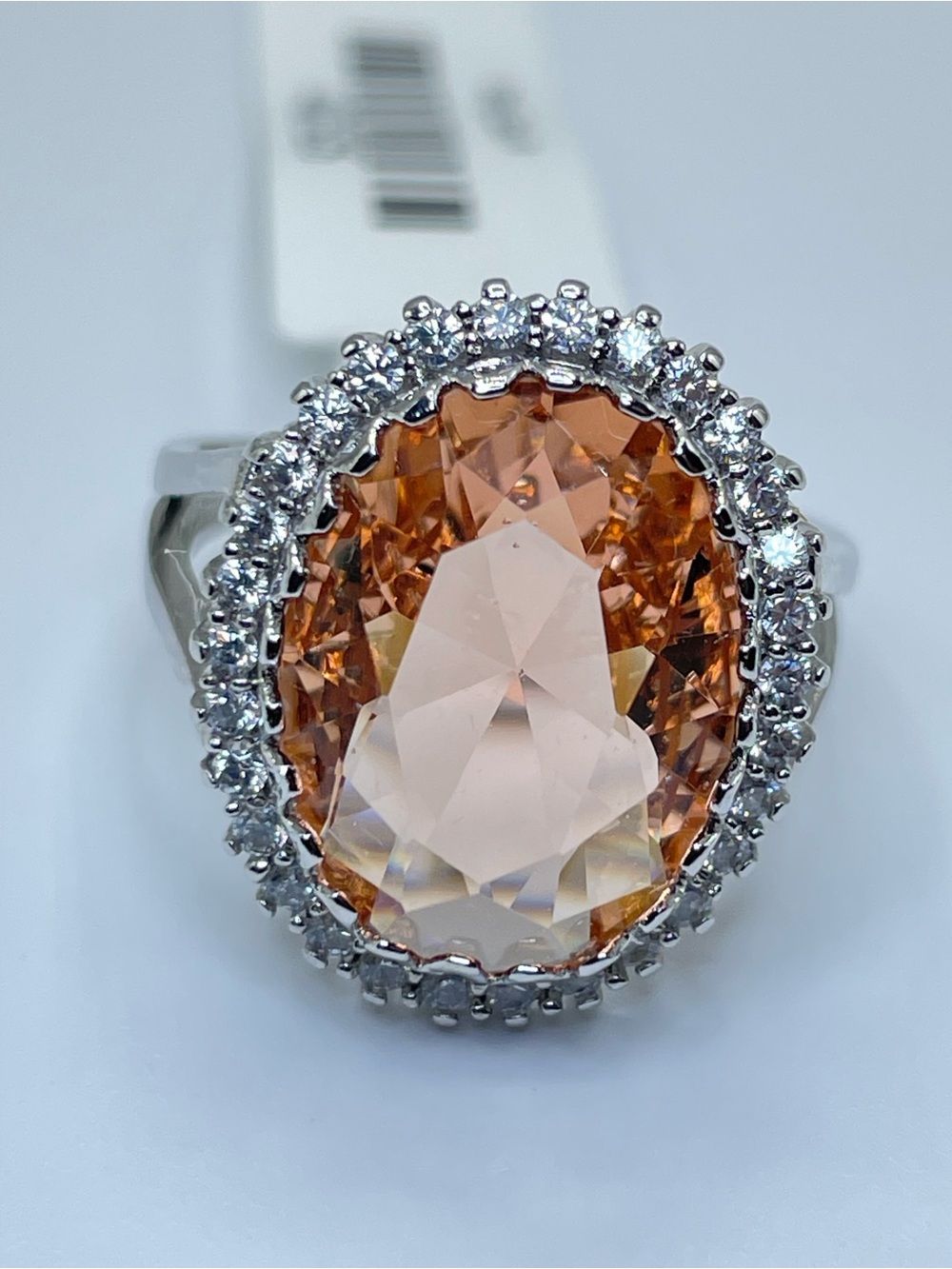 Swarovski Crystal Elements Champagne Swarovski Crystal Halo Ring Sz 9